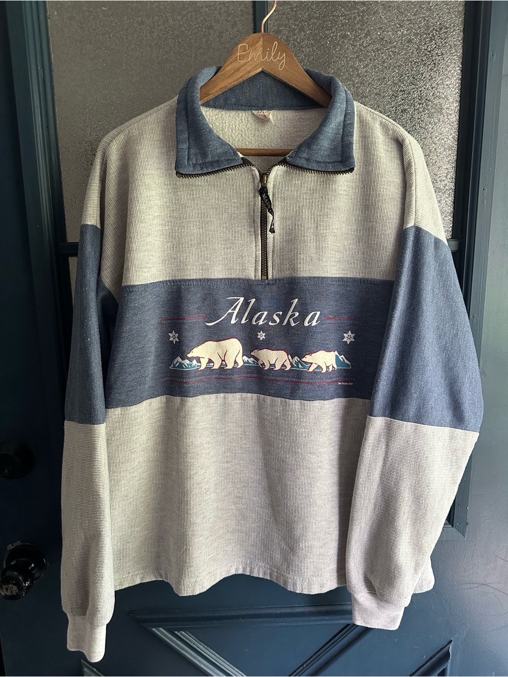 Vintage Alaska Graphic Half-Zip Pullover Sweatshirt